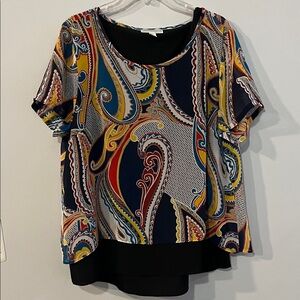 Dana Buchman Multicolor Paisley Blouse